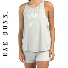 NWT RAE DUNN 2pc Ultra Soft "Think Happy" Leopard Print Pajama Set M,L,XL