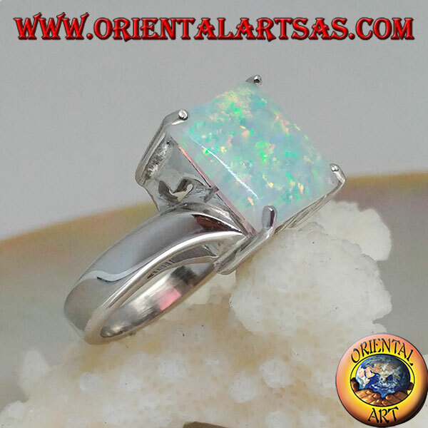 Anello In Argento Sterling 925 Con Opale Aurora: Fatto A Mano, Gioiello Unico Per Fidanzamento O Compleanno!