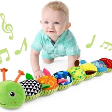  Toys Musical Caterpillar,Infant Stuffed Animal Toys, Crinkle and Rattles