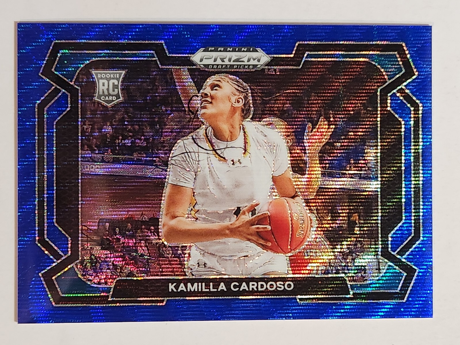 2024 Panini Prizm Draft #59 Kamilla Cardoso Blue Wave Variation RC #077/249