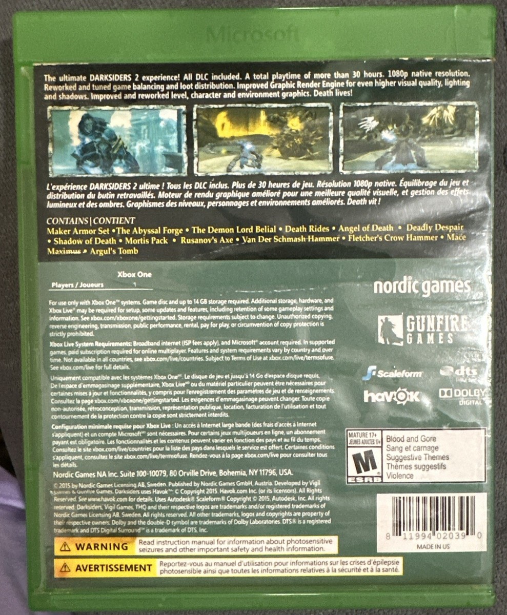 Jeu Darksiders II 2 - Première édition - Microsoft XBox 360 - état Correct