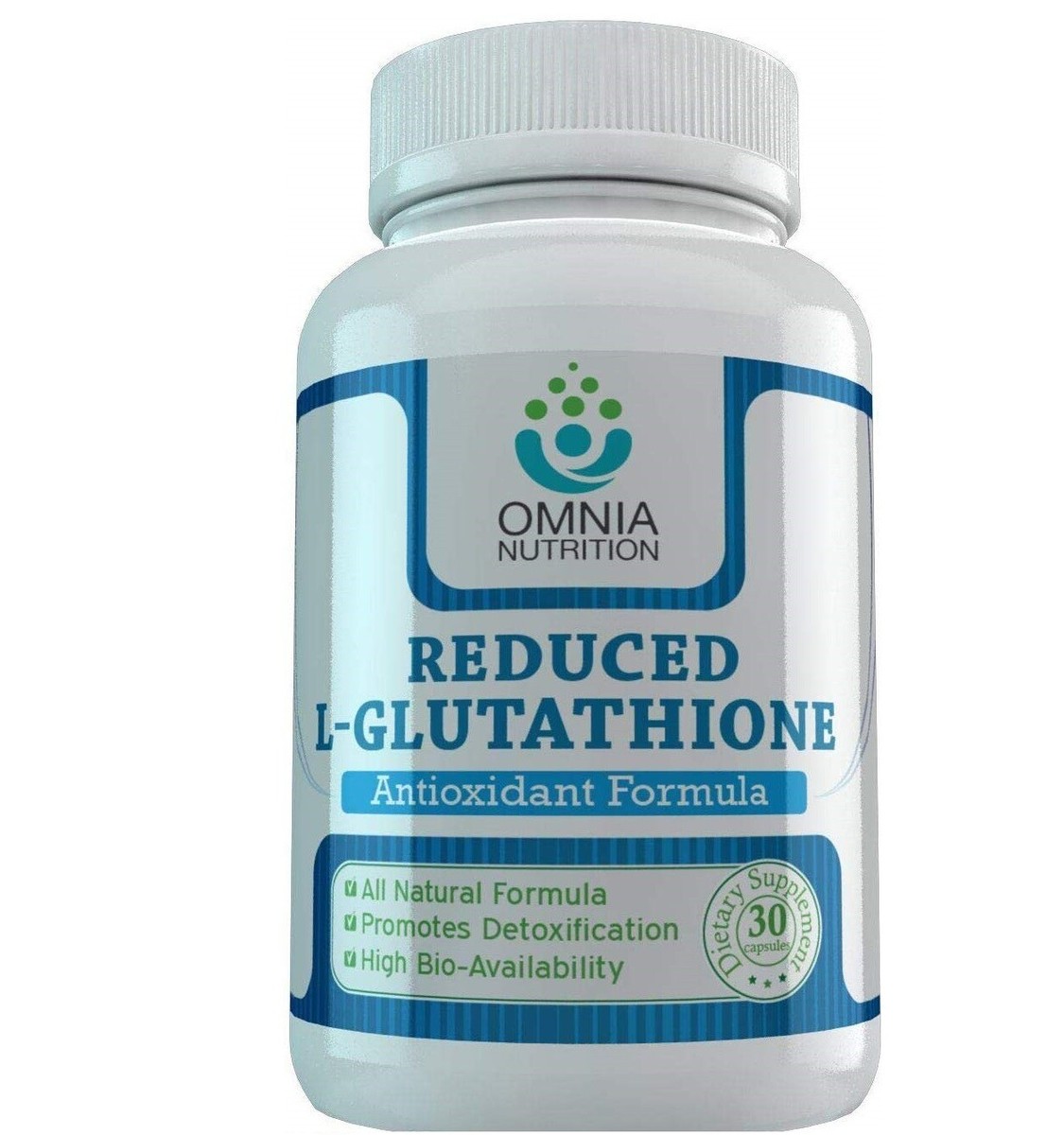 glutathione blanqueamiento Omnia Nutrition Reduced L-Glutathione 60 Capsules
