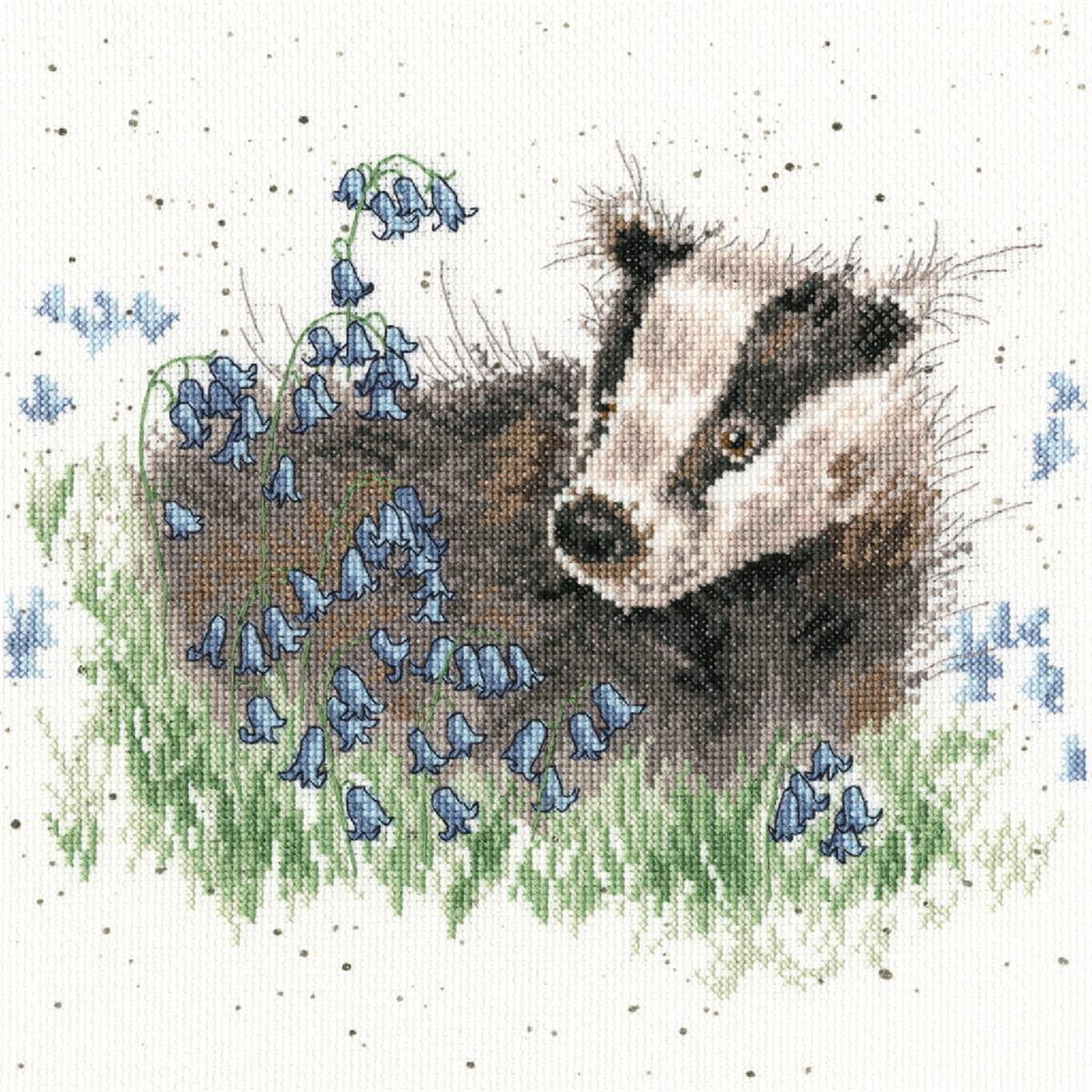 Bothy Threads counted cross stitch Kit ""Bluebell Wood"", 26x26cm, XHD31