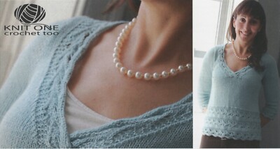 K1C2 Knit One Crochet Too Knitting Pattern 2030 English Manor Top Women 33''-51''