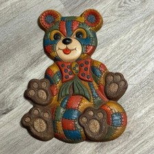 Patchwork vintage teddy bear decor nursery bear wall decor 1979 foam craft