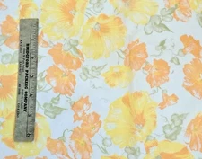 VTG Cotton Batiste Sewing Fabric - Yellow & Orange Floral Design 4 yds x 37"
