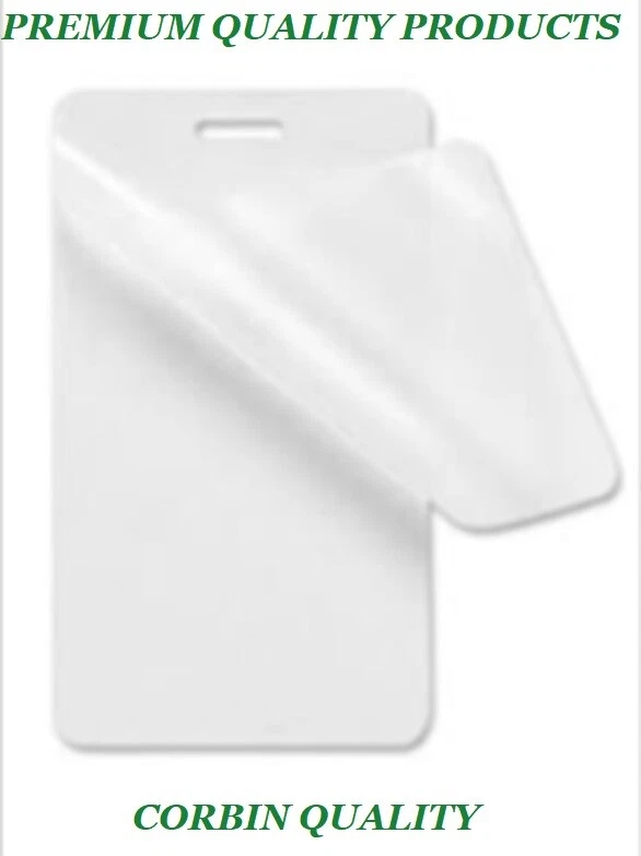 CORBIN QUALITY 100 Luggage Tag 5 Mil Laminating Pouches Sleeve With Slot 2.5 x 4.25 EXTRA CLEAR