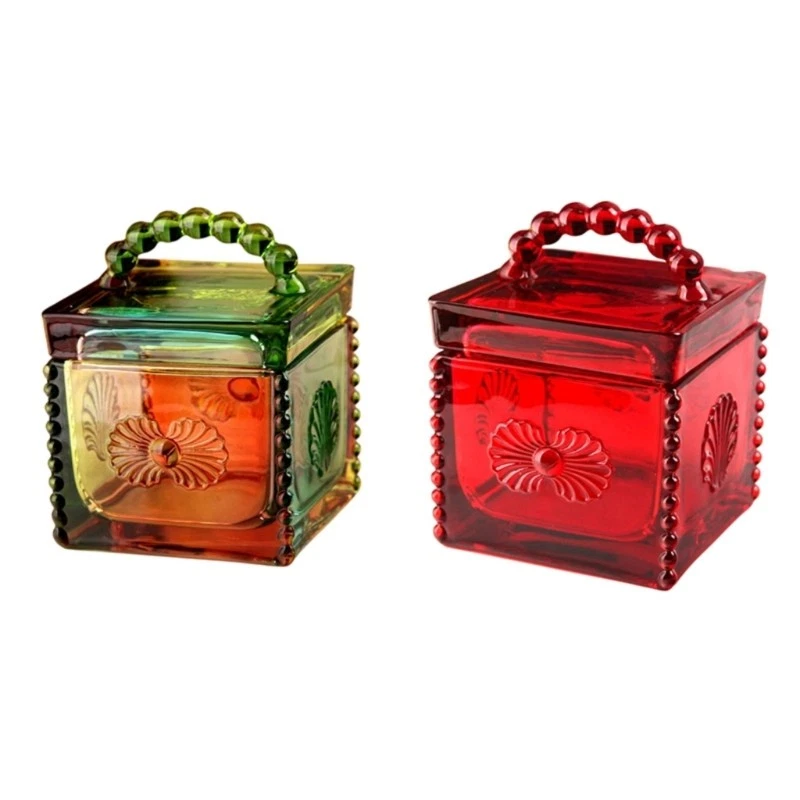 Artistic Glass Storage Canister For Cookie Tea And Dry Snacks Organization