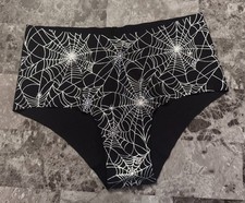 NWT VICTORIA'S SECRET PINK SILVER SPIDERWEB HALLOWEEN NO SHOW CHEEKY PANTIES
