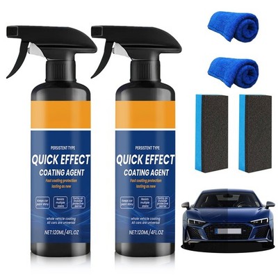 Quick Effect Car Coating Spray 2 Pack, Waterless Wash Polish, Paint Protection