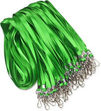 Green Bulk ID Badge Lanyard 50 Pack Flat Lanyard for ID Badge Holder Green ID