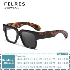 Unisex Photochromic Reading Glasses Square Fashion Classic Presbyopic Sunglasses