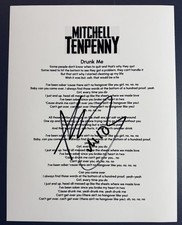 MITCHELL TENPENNY SIGNED DRUNK ME LYRIC SHEET AUTOGRAPH AUTHENTIC COA