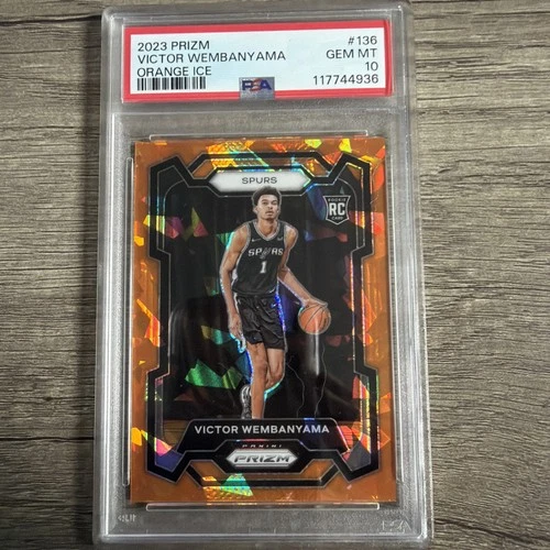 2023 Panini Prizm Victor Wembanyama RC Rookie #136 Orange Ice PSA 10