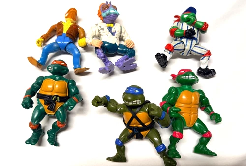 TMNT – 6 Action Figure Lot #6 – Vintage 1990s Loose – Playmates Toys