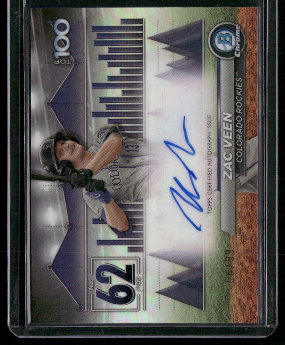 2024 Bowman #BTPA-62 Zac Veen Bowman Scouts' Top 100 Autographs #/99