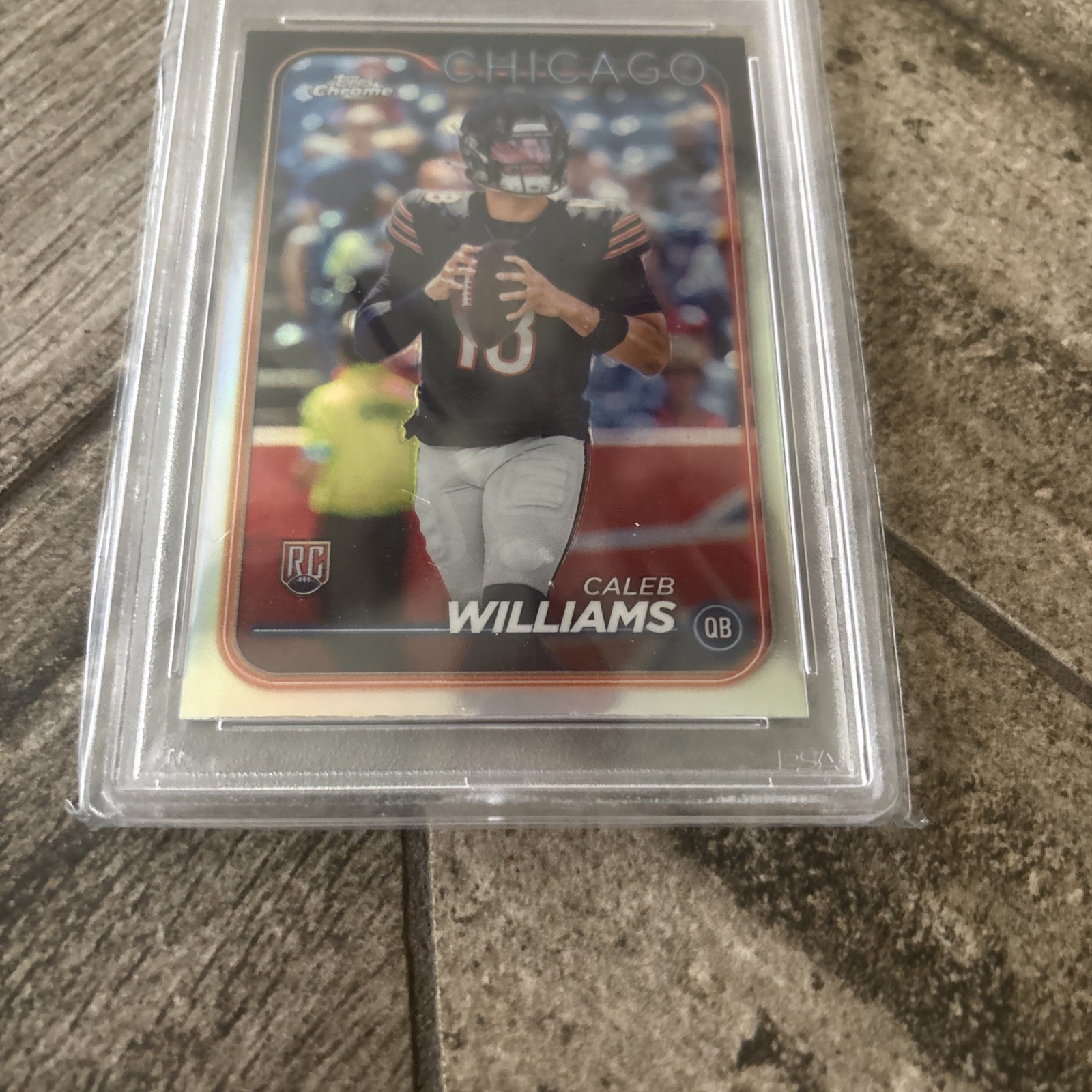 2024 Topps Chrome - Rookies Caleb Williams #202 Refractor (RC). PSA 10 Gem Mint view 3