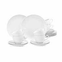 Seltmann Weiden Kaffeeservice 18-Tlg. Amina, Geschirr-Set, Porzellan, Weiß