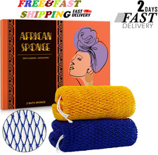 African Net Sponge Authentic - 2 Pieces Afro Scrub Exfoliating Net with Knots...