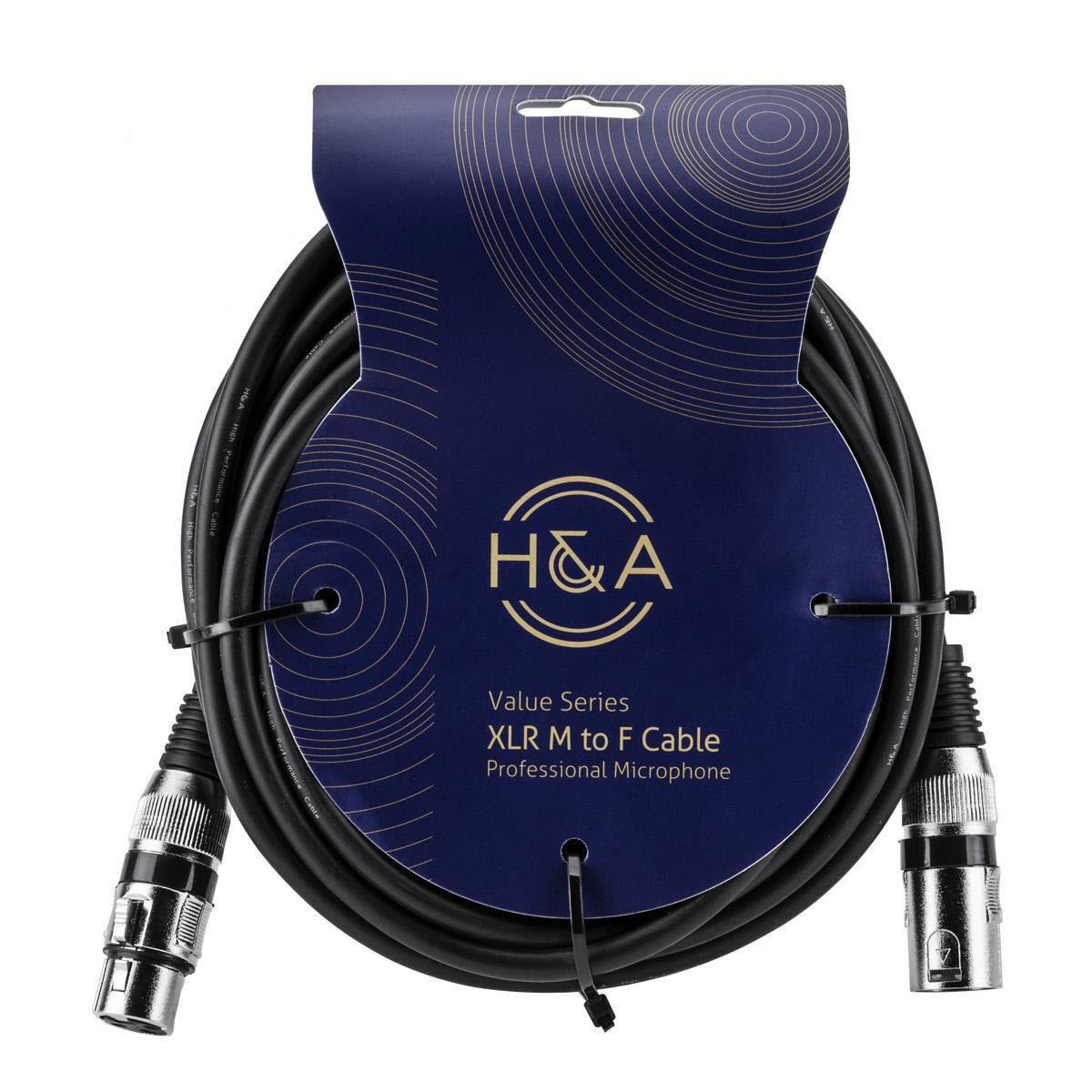 H-A Value Series 10 Pack XLR M to F Professional Microphone Cable - 25 24090₽