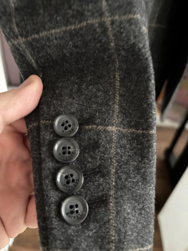 Kariertes Hackett Sakko Größe 56 100% Wolle - Bild 2 von 4