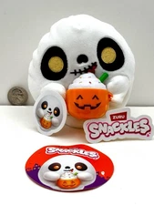 Halloween 5” Snackles Raven The Ghost Holding A Pumpkin Cup Drink