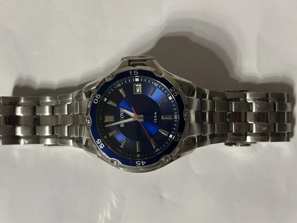 Bulova Men's Watch 98B282 Marine Star Quartz Blue Dial Silver Stainless Steel - Image 4 of 4