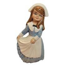 Vintage 1979 Alberta's 162 Pèlerin Fille Céramique Judy Bleu Robe