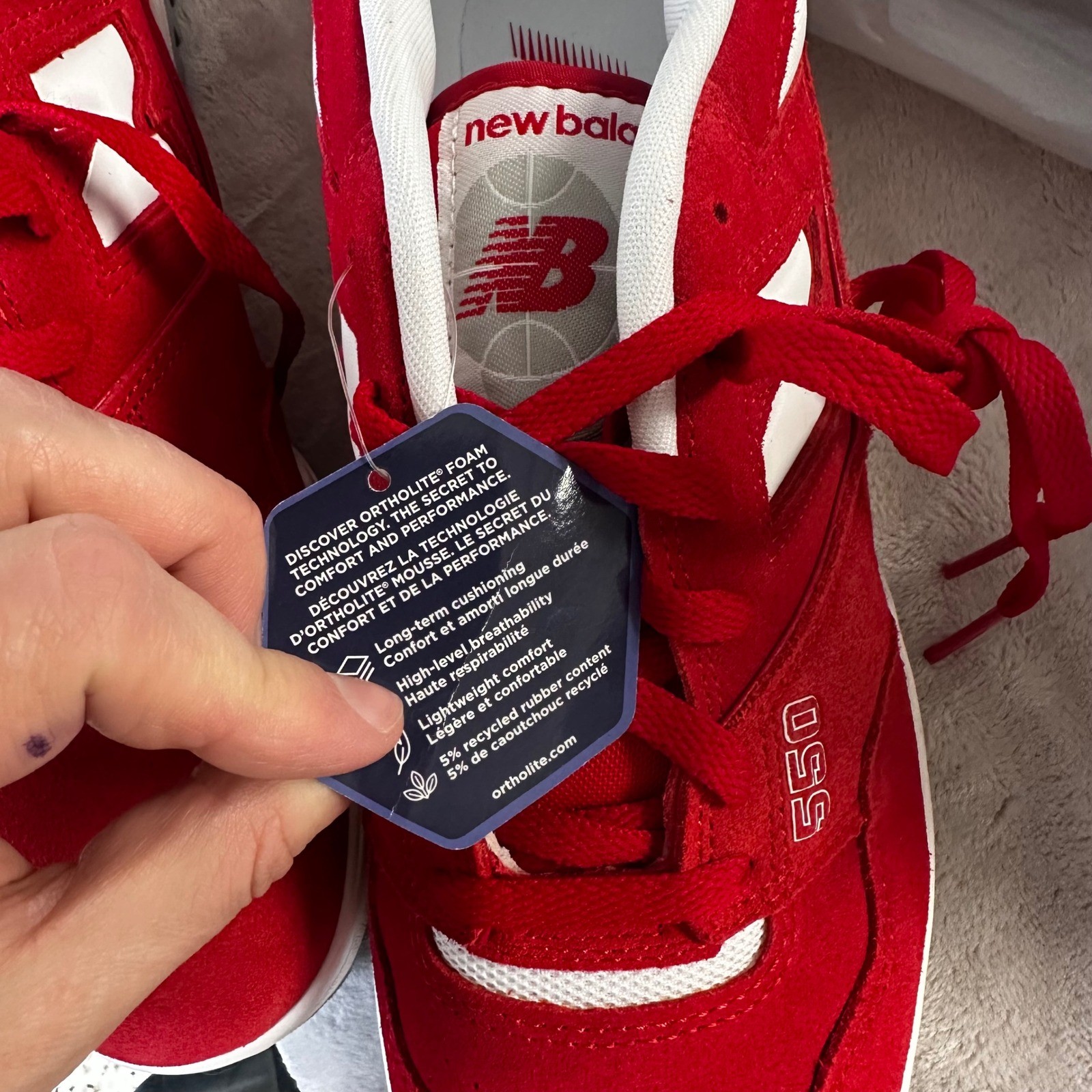 New Balance 550 Suede Sneakers Mens Size 11.5 Shoes Streetwear BB550VND NWOB thumbnail 4