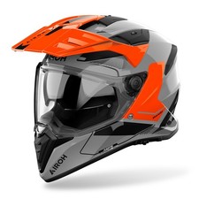 Airoh Bandit 2 in 1 Adventure Motorcycle Motocross Trail Helmet Grey Orange KTM