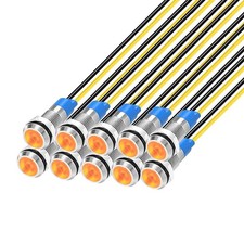 10pcs 6mm Led Metal Indicator Light 110v220vac Waterproof Signal Lamp yellow