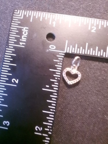PANDORA S 925 ALE Sterling Silver Heart Shaped CZ Dangle Charm Love Authentic - Picture 7 of 13