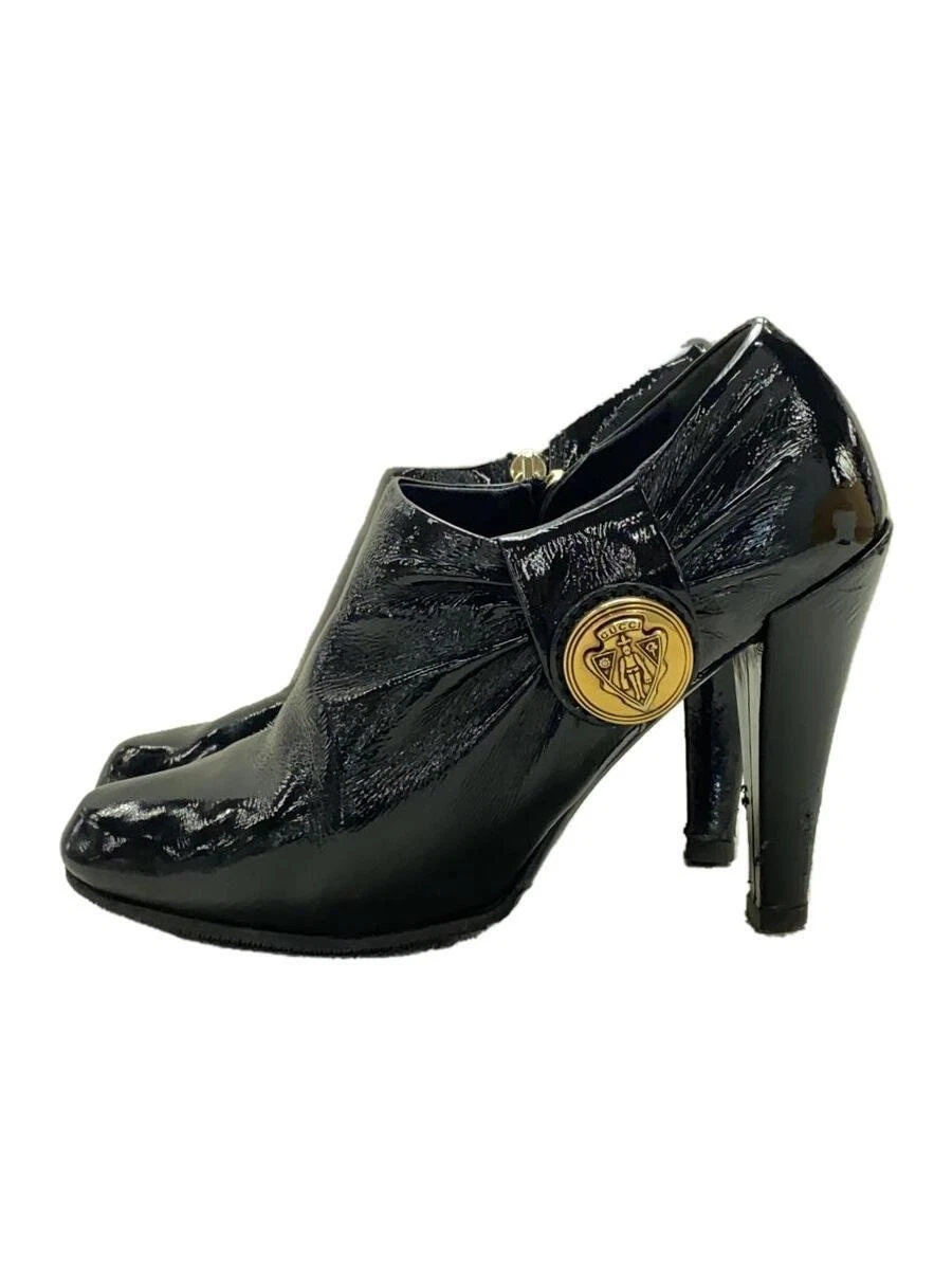 Escarpins Gucci 35,5 émail noir talon 10,5 cm occasion