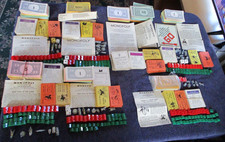 MONOPOLY GAME Parts Large Lot Vintage - Cards, Money, Pieces, Dice, Instructions
