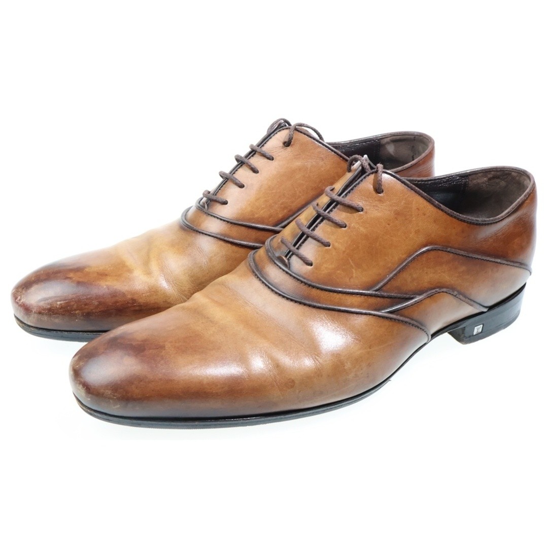 LOUIS VUITTON Plain Toe Lace-up Leather Dress Business Shoes Brown MT0120 Used 8 thumbnail 2