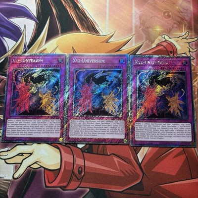 Yugioh! Playset 3x XYZ Universe Platinum Secret Rare - RA04-EN218 1st edition