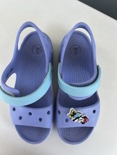 Minnie Mouse Disney Crocs Girl Junior Size 1 JR Lilac And Blue Multi