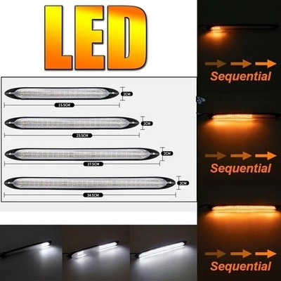 2 Stück Auto LED Tagfahrlicht Wasserdicht Sequentielle Lampe Fluss Blinker 