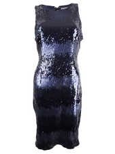 Vince Camuto Women's Sequined Dress (10, Sapphire Sheen)