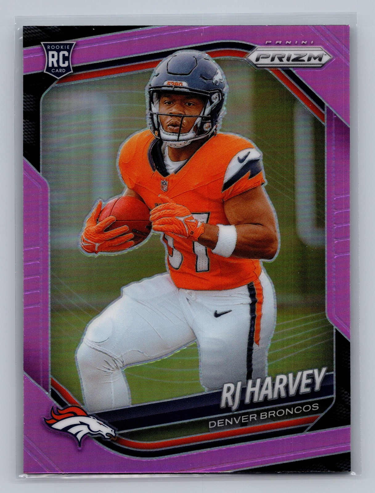 2025 Panini Prizm RJ HARVEY #303 Pink Prizm RC Denver Broncos