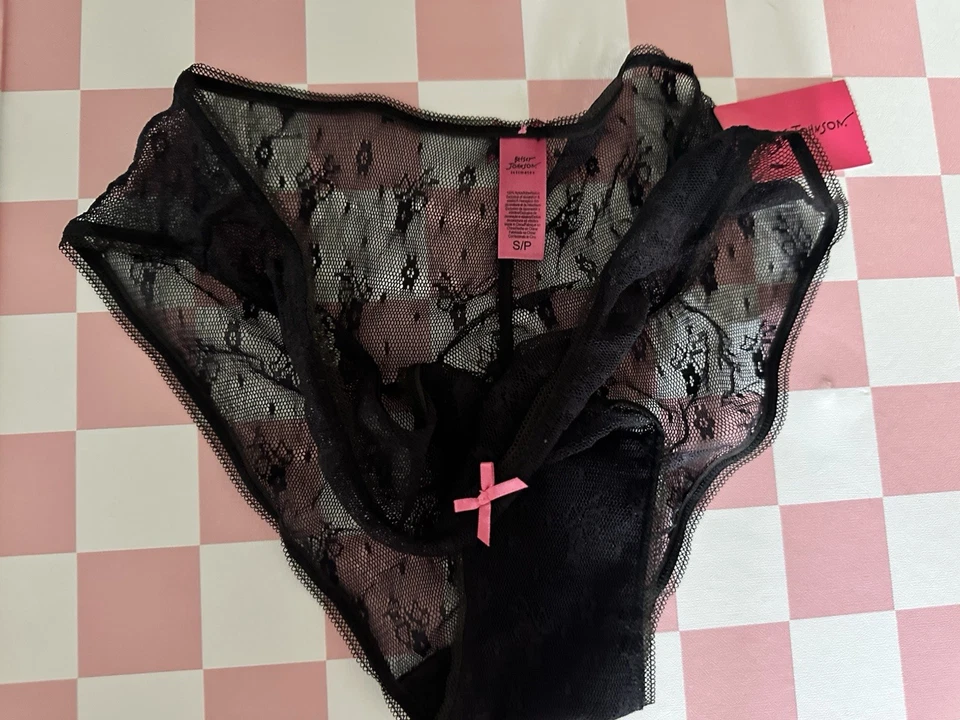 NWT Women’s Betsy Johnson Lace And Bow Panties Small - Image 2 of 2