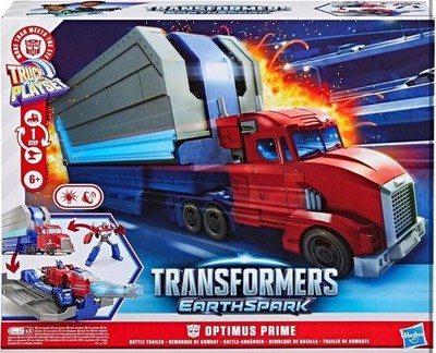Transformers EarthSpark Optimus Prime Battle Trailer 1-Step Flip Changer