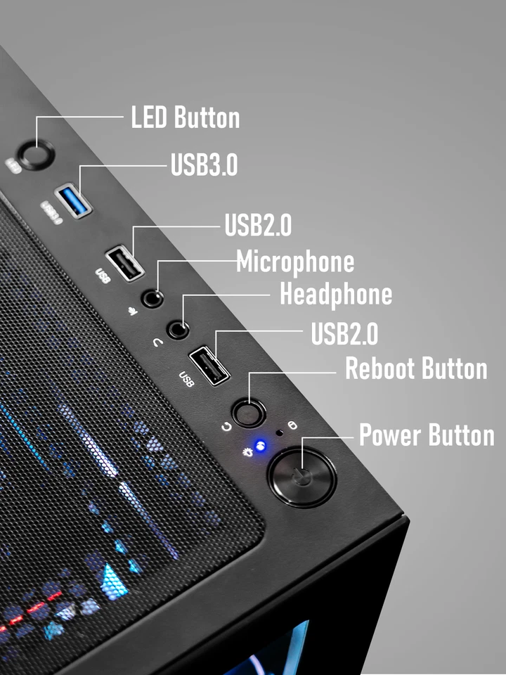 Gaming PC Computer i7-9700K GTX1080 Ti 11GB 32GB RAM 512GB SSD 1TB WiFi6 WIN11 - Image 4 of 4
