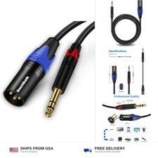 1/4 TRS to XLR Male Balanced Audio Cable 6.6ft Stereo Mixer Speaker Cord