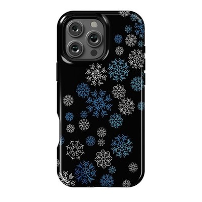 Blue Snowflake Pattern Winter Aesthetic Phone Case For iPhone 12-17 Pro Max Plus