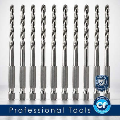 HSS-G Bohrer 10 Stück mit Sechskantschaft geschliffen 1,0 - 8,0 mm Bit-Aufnahme