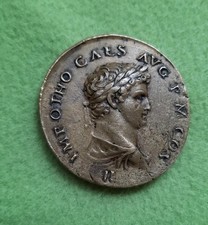 Antike Bronze Gu&szlig;medaille  Paduaner von Giovanni Cavino 16. Jahrh Kaiser Otho