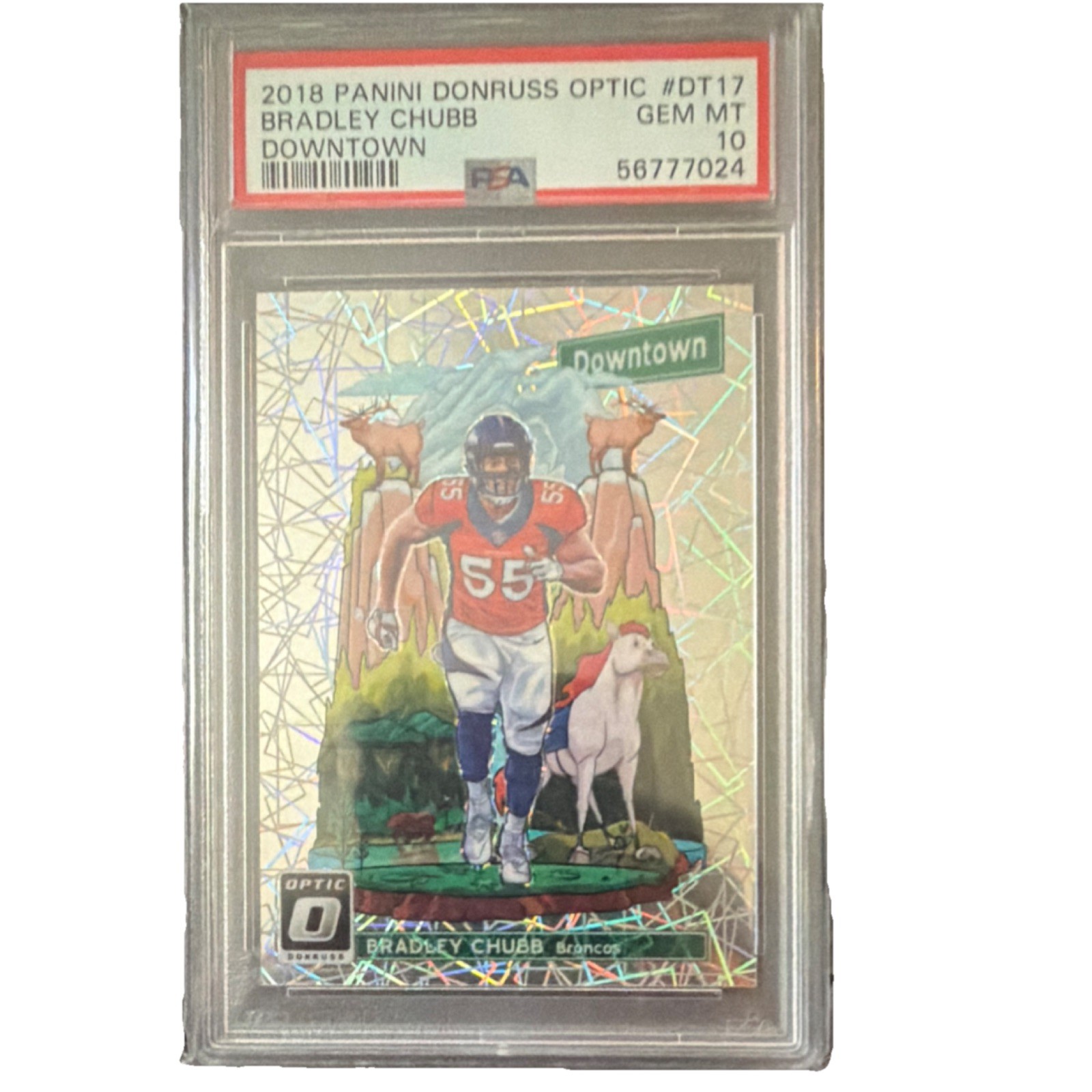 Panini 2018 Donruss Optic Downtown Bradley Chubb DT-17 RC PSA 10 Broncos
