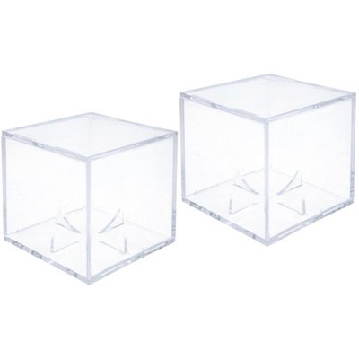 2 PCS Transparent Display Box Travel Clear Baseball Stand for Balls