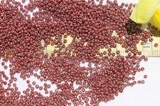 11/0 Old Time Glass Vintage French Luster Opaque Mahogany Seed Beads 1oz